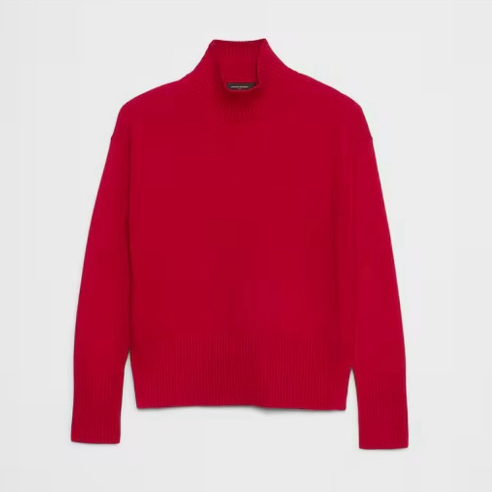Banana Republic Factory Vibrant Red Turtleneck Sweater - Picture 2 of 3